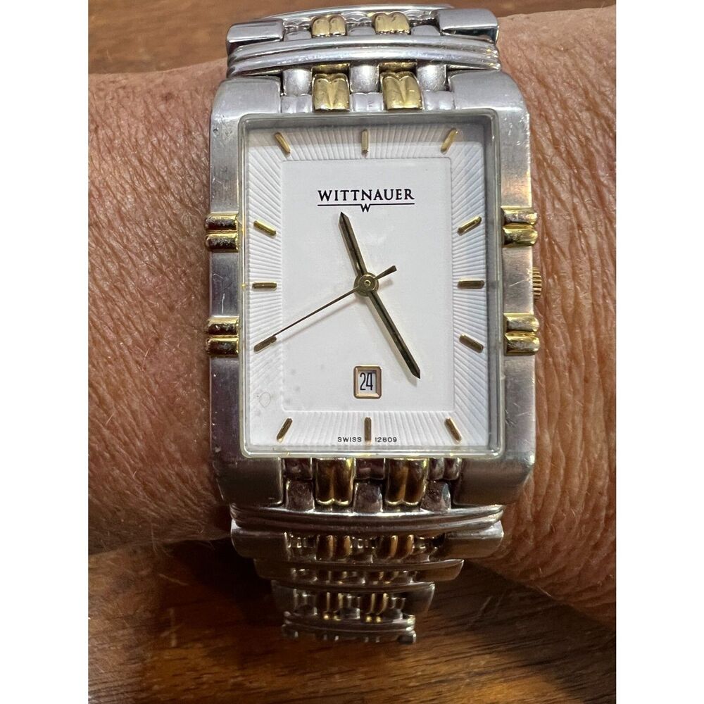 Swiss Wittnauer 12B09 Men's Casual Watch S/S & G/P White Dial Sapphire Crystal